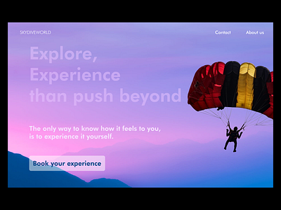 Landing page for a sky-diving company⁣ #mouliuxi ⁣ 100 days of ui challenge app branding daily ui design diving illustration landing landingpage logo mouliuxi page sky skydiving ui ux vector