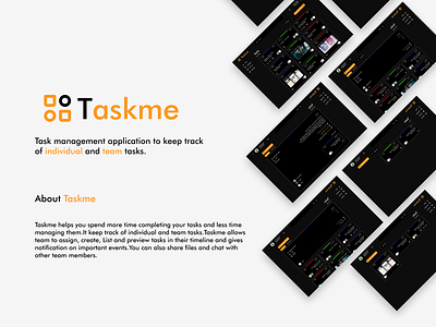 Taskme - Task management application 100 days of ui challenge app application branding daily ui design help illustration logo management mouliuxi task team track ui ux vector