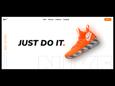 Replicated NIKE webpage using HTML/CSS branding css custom design ecommerce figma html illustration logo mouliuxi nike orange shoe ui ux vector vss webdesign