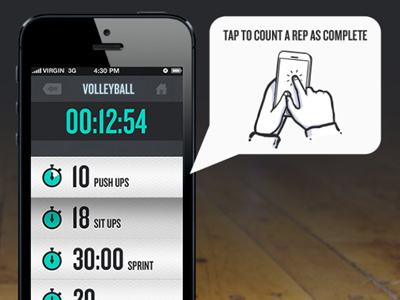 Active Workout - Count Rep app app design iphone