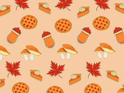 Autumn Vibes_3 autumn design fall food forest illustration pattern