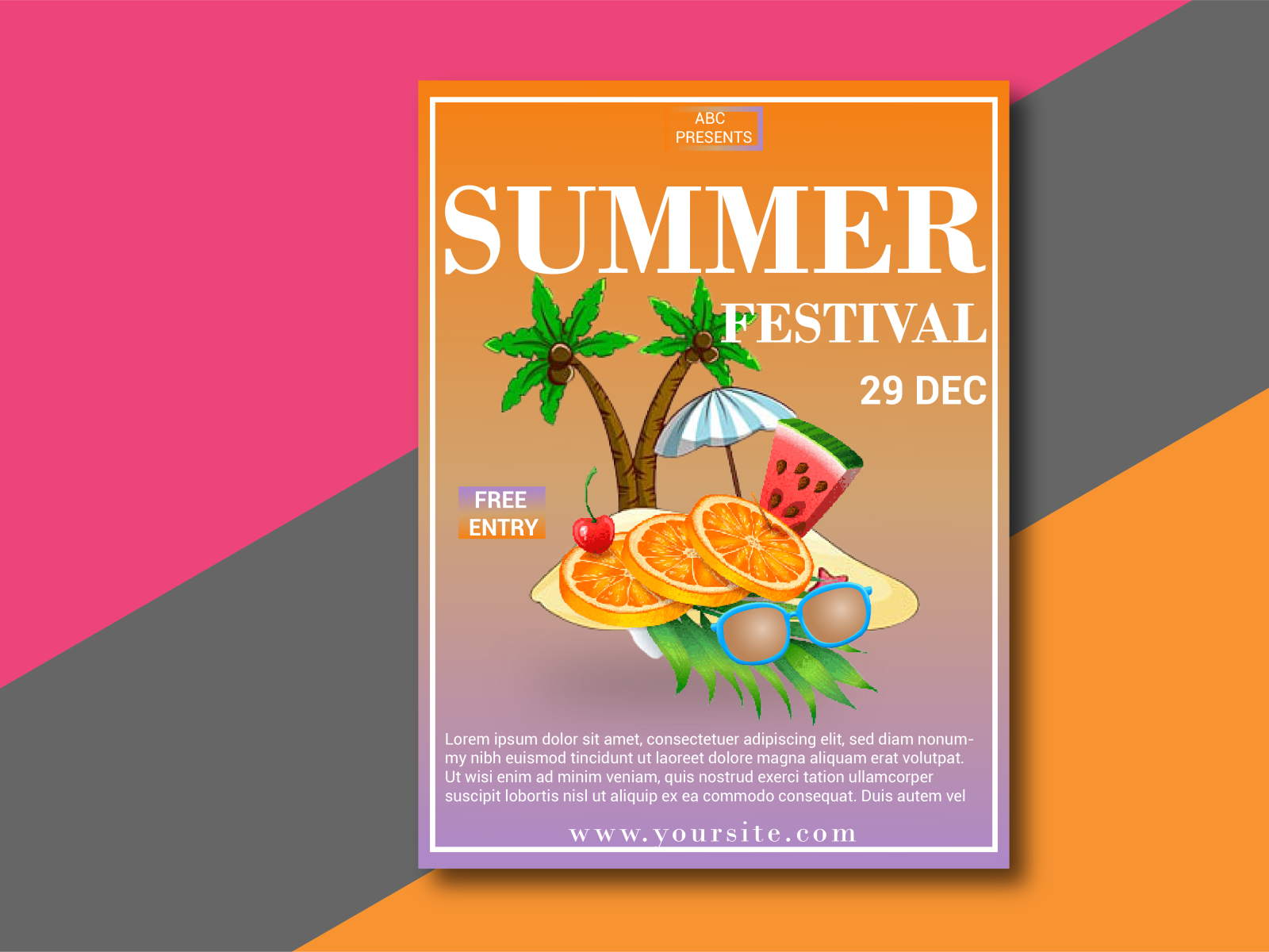 Summer Festival Poster by Kazi Graphics on Dribbble