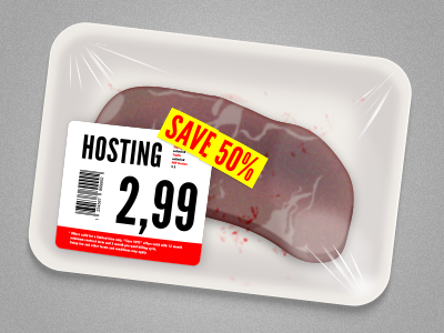 Meat Hosting packaging price tag