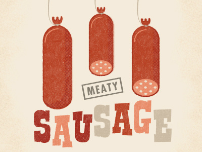 Meaty Sausage illustration meat meaty sausage