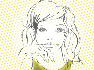 Watercolor Girl girl halftone illustration unused watercolor