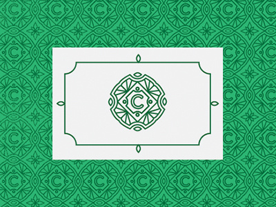 C green logo mark pattern