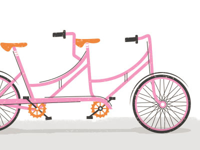 random tandem - wip bike illustration lines pink