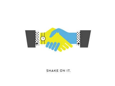 shake on it halftone handshake illustration watch