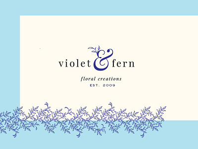 Violet & Fern ampersand leaves logo vines