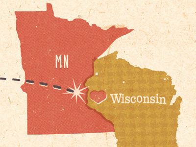 Midwest Love map midwest minnesota vintage wisconsin