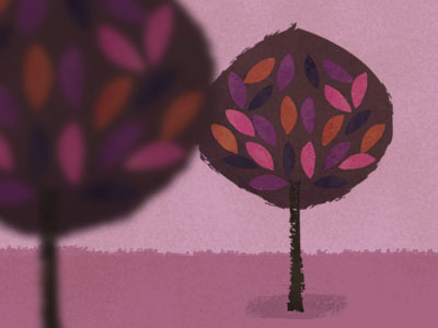 Trees illustration magenta purple texture trees vintage