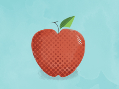 A is for Apple apple fruit halftone red texture vintage