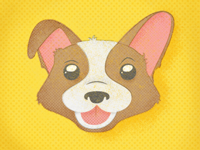 One of these, please! corgi dog halftone illustration texture vintage