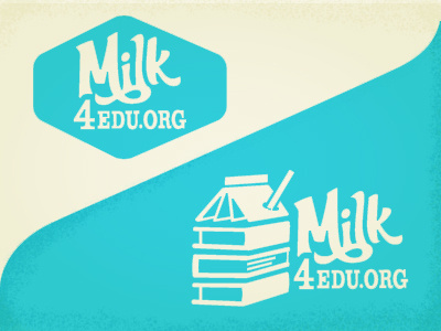 Logo - Milk4Edu books carton education logo milk straw wordmark