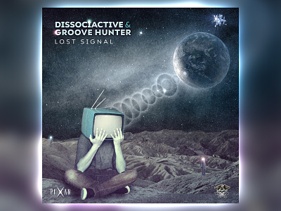 Dissociactive & Groove Hunter - Lost Signal design digital moon music psychedelic psytrance space tv