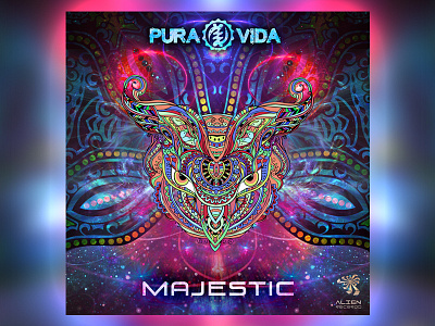 Digital EP artwork for Pura vida majestic music psychedelic
