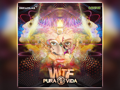 Pura Vida Single Artwork brazil dream face fractal lab psytrance rave wtf