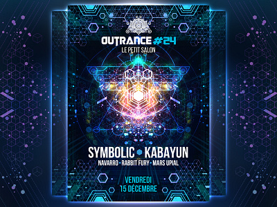 OUTRANCE #24 Party flyer france geometry outrance psychedelic psytrance sacred