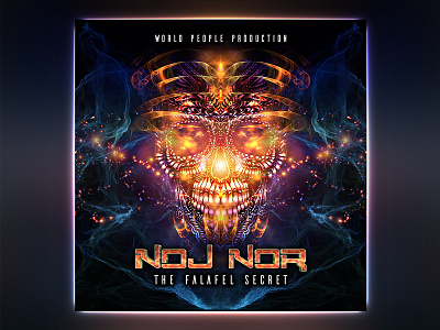 Noj Nor Ep artwork dance dark falafel hat night psychedelic psytrance secret skull