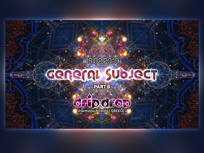 General subject flyer design digital music nightparty psychedelic psytrance