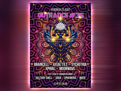 Outrance #35 animation design digital fractal illustration music psychedelic psytrance typography