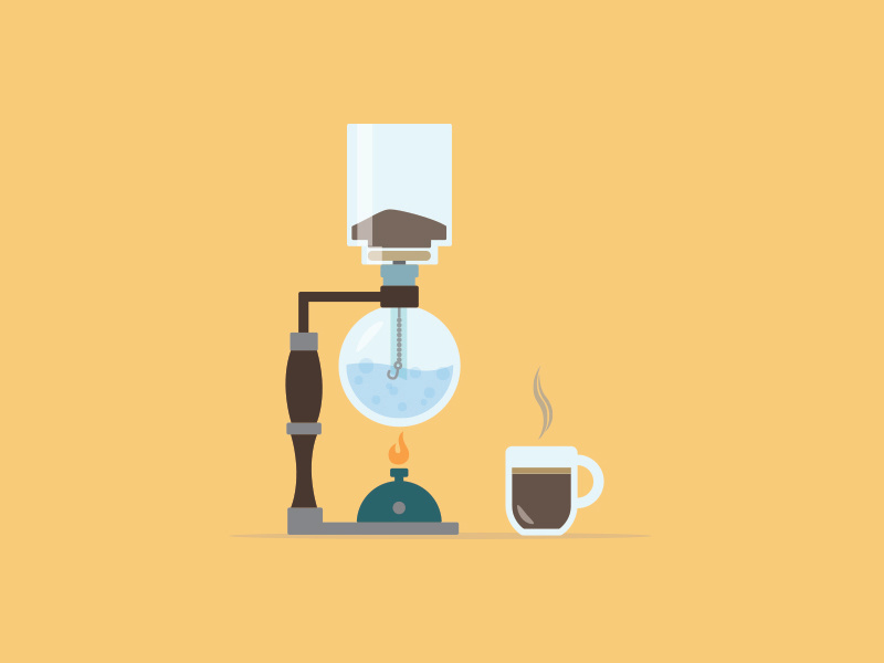 Coffee Siphon Illustration graphic image vector steam water siphon coffee shapes adobe illustrator design illustration
