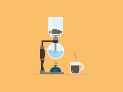 Coffee Siphon Illustration adobe coffee design graphic illustration illustrator image shapes siphon steam vector water