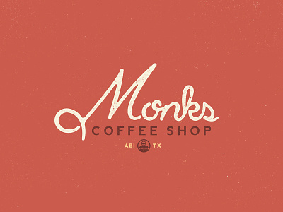 Monks Coffee Shop lettering script typography