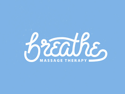 breathe massage therapy lettering script typography