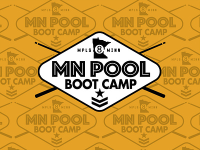 MN Pool Boot Camp 1 branding cue cueball design eightball illustration logo pool typography