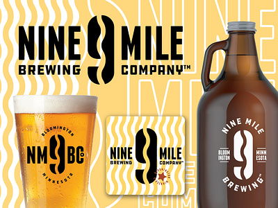 Nine Mile Brewing Company Identity beer branding brewery craft creek logo minnesota river typography