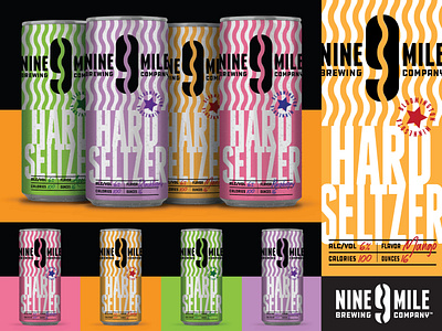 Nine Mile Brewing Company Hard Seltzer concept. beer brewery creek hard seltzer logo minnesota outdoors package design river typography