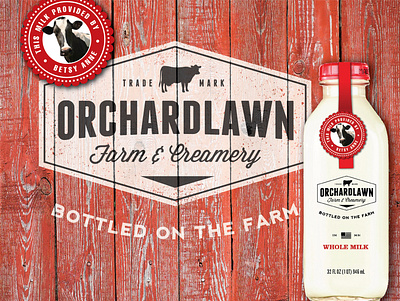 Orchardlawn Milk branding dairy design logo naming package design typography