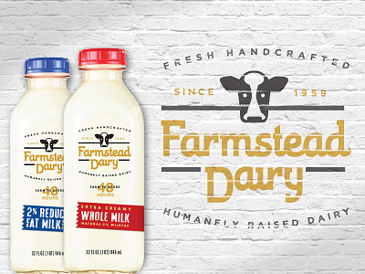 Farmstead Dairy Milk branding dairy design logo naming package design typography