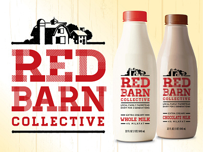 Red Barn Collective branding dairy design logo naming package design typography