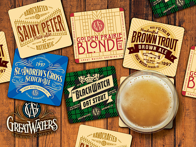 Great Waters Beers beer branding branding brewing company design logo naming typography