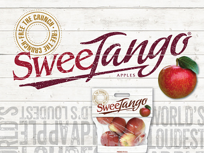 Sweetango Logo apple branding logo package design produce typography