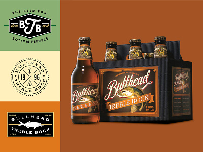 Bullhead Treble Bock Beer beer branding branding brewing company logo package design typography