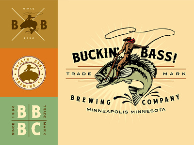 Buckin Bass Brewing Company beer branding branding brewing company logo naming typography
