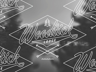 Woodtick Lodge Logos 10 branding cabin camping lake lodge logo northwoods outdoors rustic typography