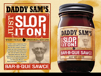 Daddy Sam s BBQ Sawce branding logo package design typography