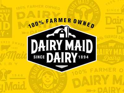 Dairy Maid Dairy branding dairy farm farmer logo maid package design typography