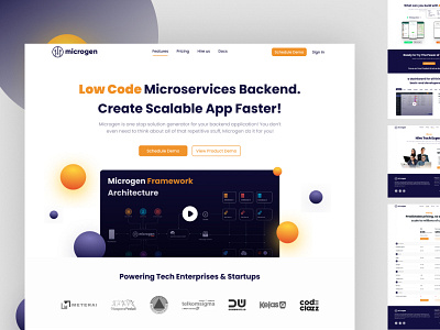 Microgen Landing Page backend landing ui