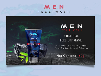 Men Face Wash Banner branding design face care graphic design