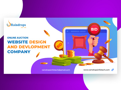Online Auction company design devlopement graphic design service ui