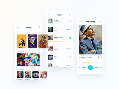 Harmonica - Music Player App app application graphic design music music player ui ui design uiux ux ux design