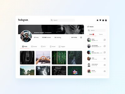 Instagram - profile page design graphic design ui ui design uiux ux ux design