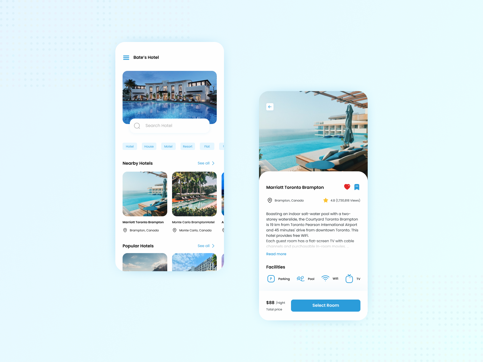 Bate's Hotel - Hotel Reservation design graphic design ui ui design uiux ux ux design