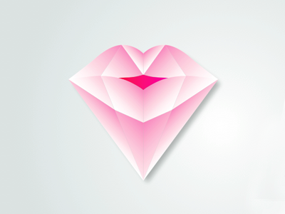 Diamond Lips Icon diamond flat fresh fun icon lips logo party pink ui web