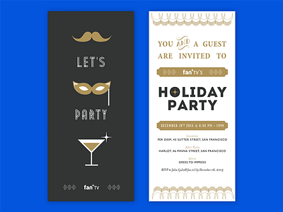 Holiday Party Invitation card fun gatsby holiday icons invitation party print